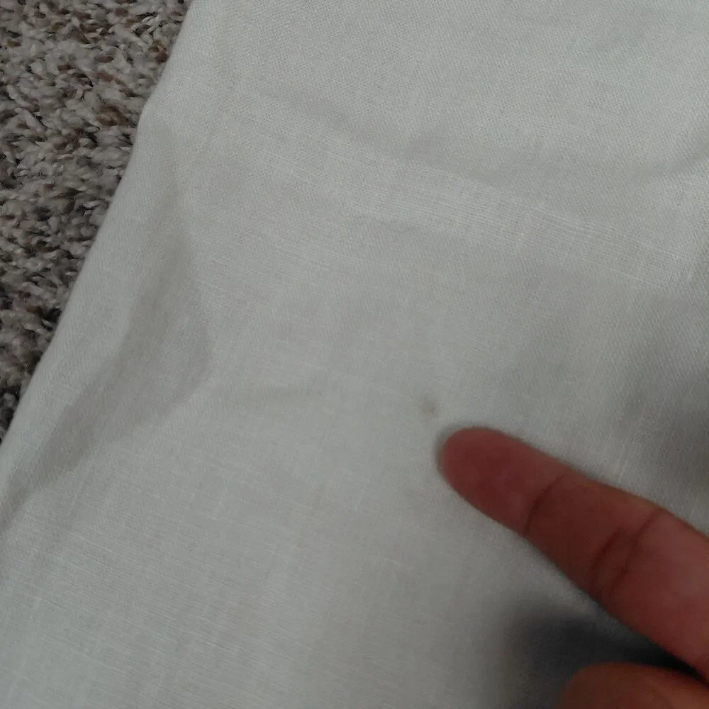 Alan Flusser 100% Linen Pants Mens 36x30 White Pleated Cuffed Trousers